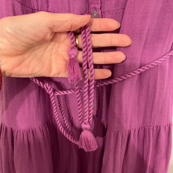 Time and Tru Button-Down Belted Midi Dress in Purple - XS - Picture 4 of 5